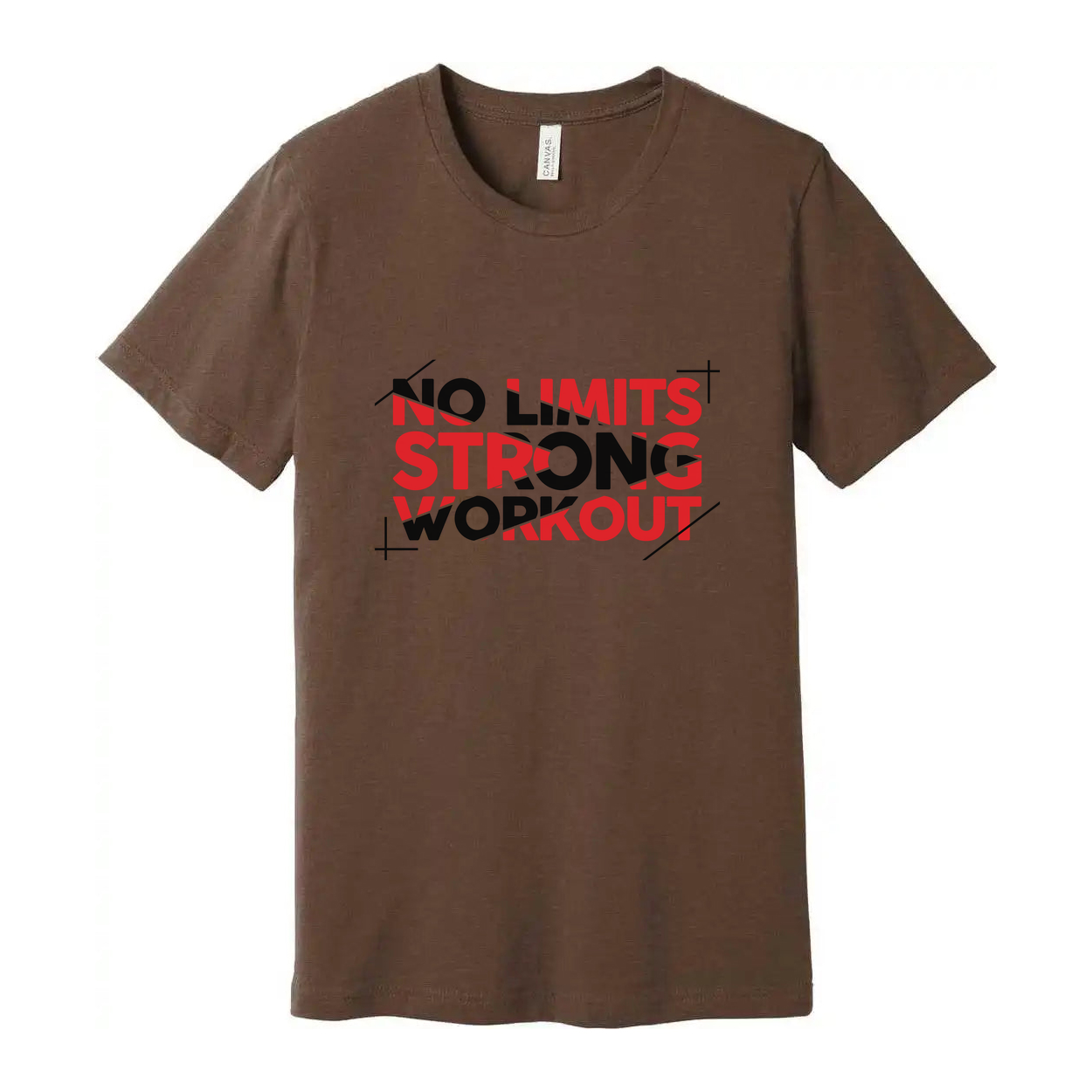 No Limits Strong Workout Graphic Unisex T Shirt White Short Sleeve Cotton Tee For Training