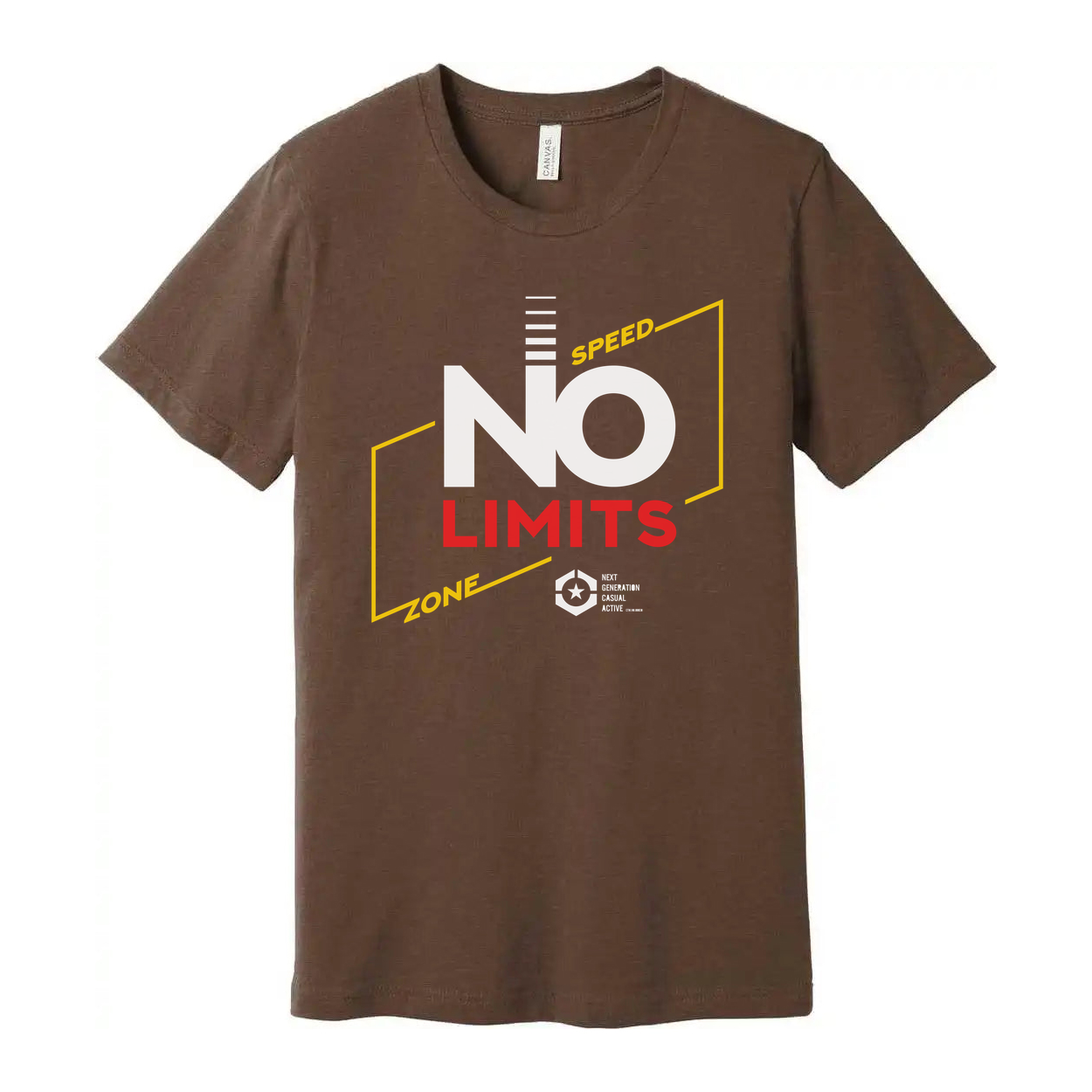 No Limits Graphic Tee For Unisex White Short Sleeve With Speed Zone Design Collection