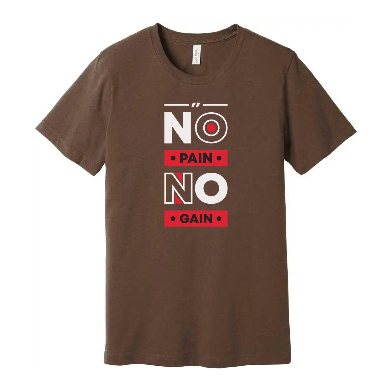 No Pain No Gain Graphic Tee For Men And Women Unisex White Short Sleeve Cotton Shirt