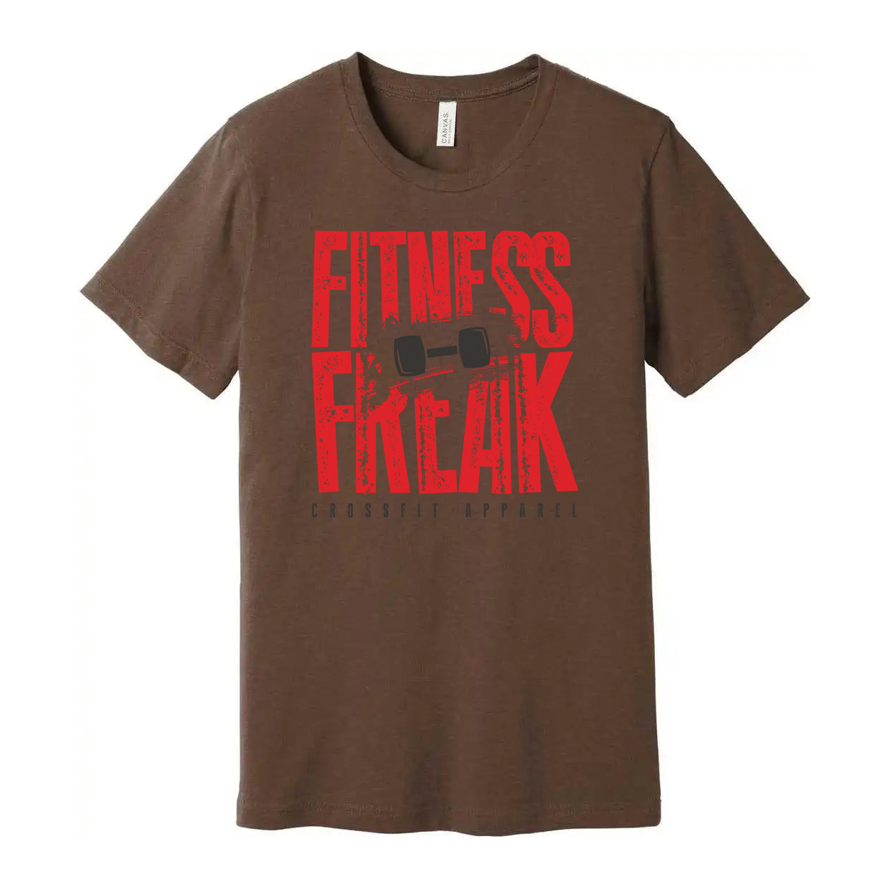 Fitness Freak Unisex Graphic Tee With Barbell Illustration For Crossfit Enthusiasts