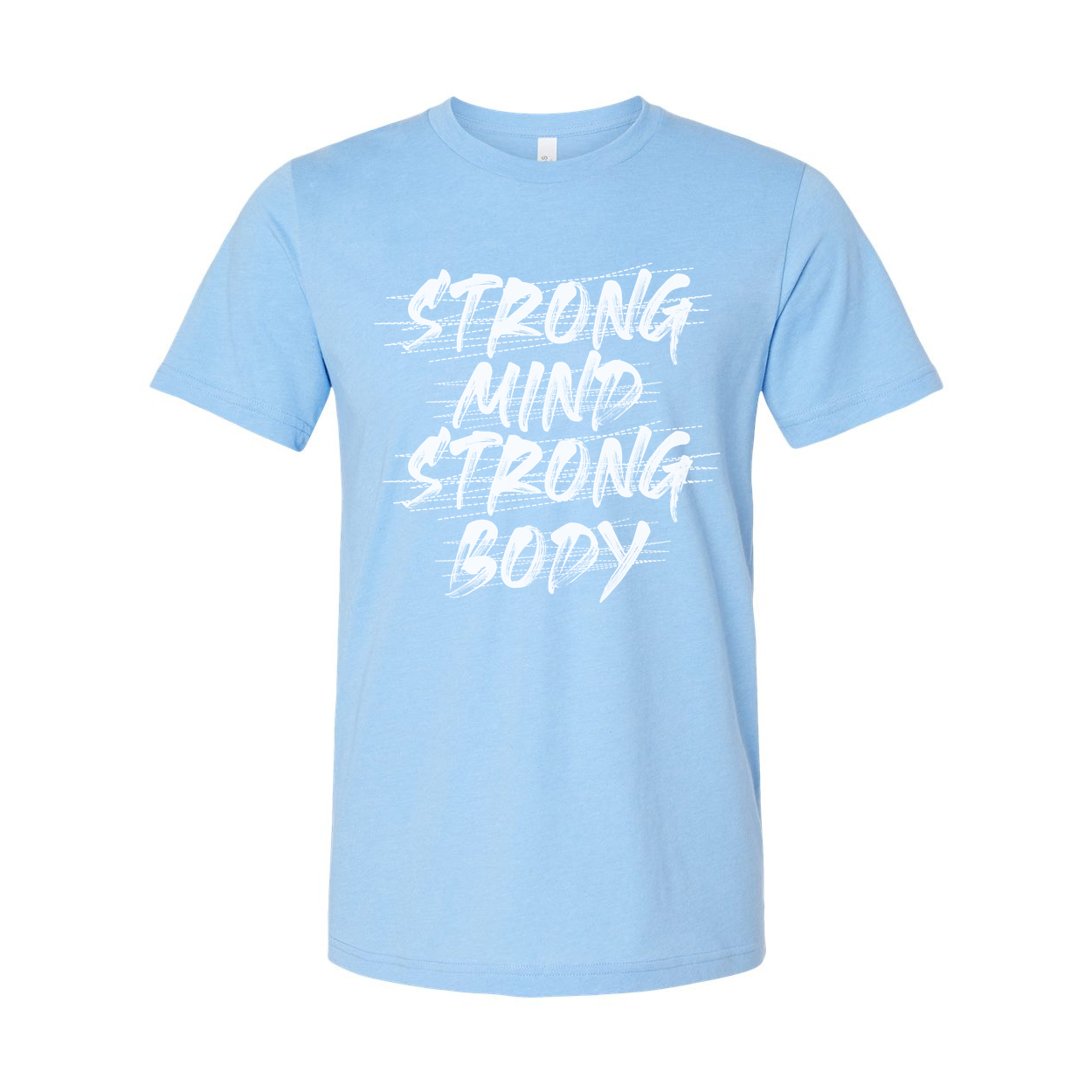 Premium Cotton White Unisex Graphic T Shirt With Strong Mind Strong Body Design Print