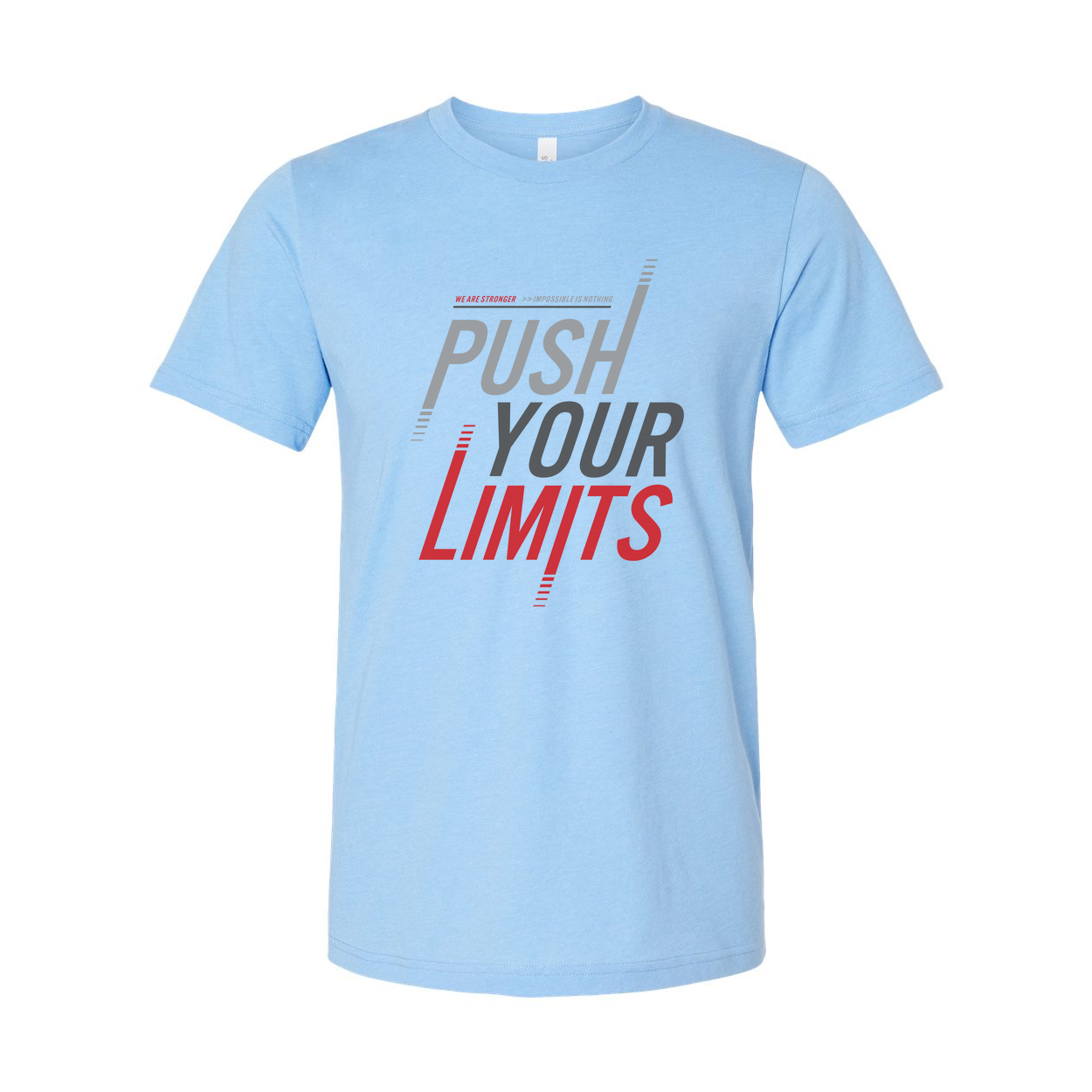 Push Your Limits Graphic Tee Unisex White Cotton Workout T Shirt for Men and Women
