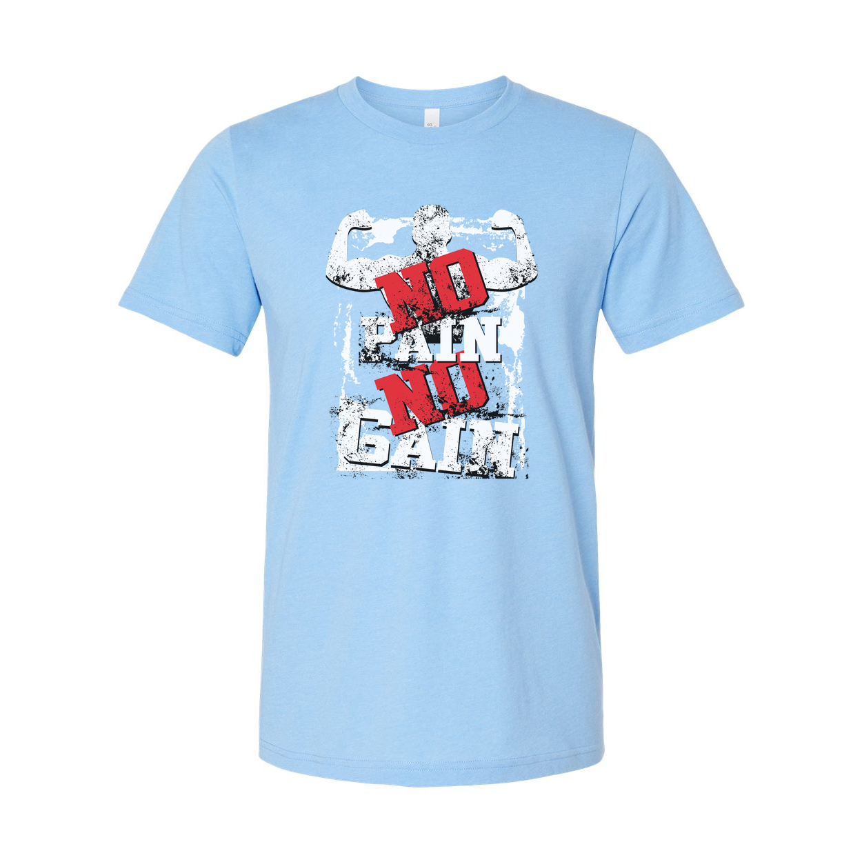 Unisex No Pain No Gain Graphic T Shirt White Cotton Short Sleeve Tee For Men And Women Breathable Relaxed Fit