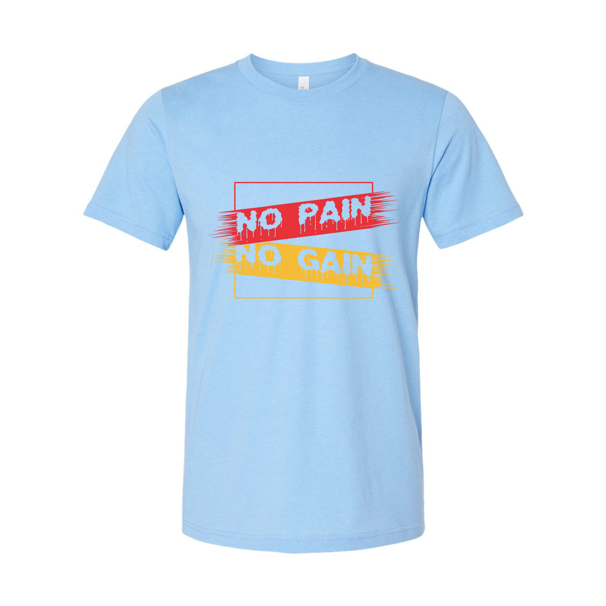 White Unisex No Pain No Gain Graphic T Shirt For Workout Training And Everyday Wear