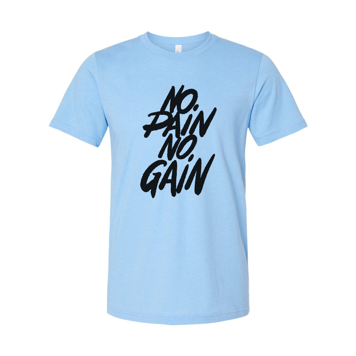 Unisex No Pain No Gain Graphic T Shirt White Short Sleeve Cotton Fitness Tee For Workout