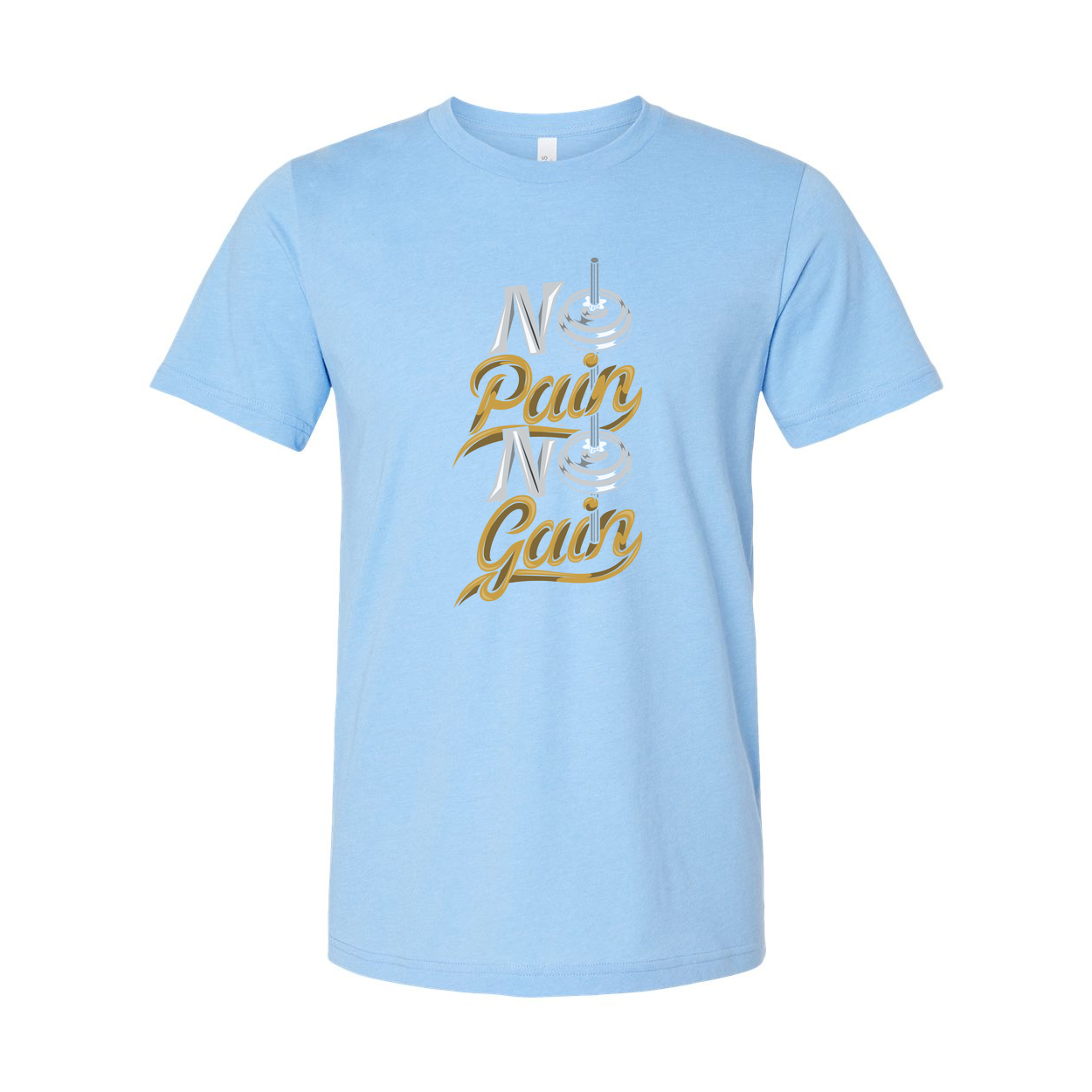 Unisex No Pain No Gain Graphic T Shirt With Weightlifting Motif For Gym Enthusiasts And Athletes