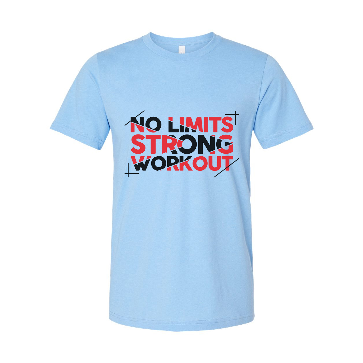No Limits Strong Workout Graphic Unisex T Shirt White Short Sleeve Cotton Tee For Training