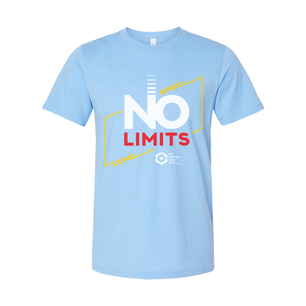 No Limits Graphic Tee For Unisex White Short Sleeve With Speed Zone Design Collection