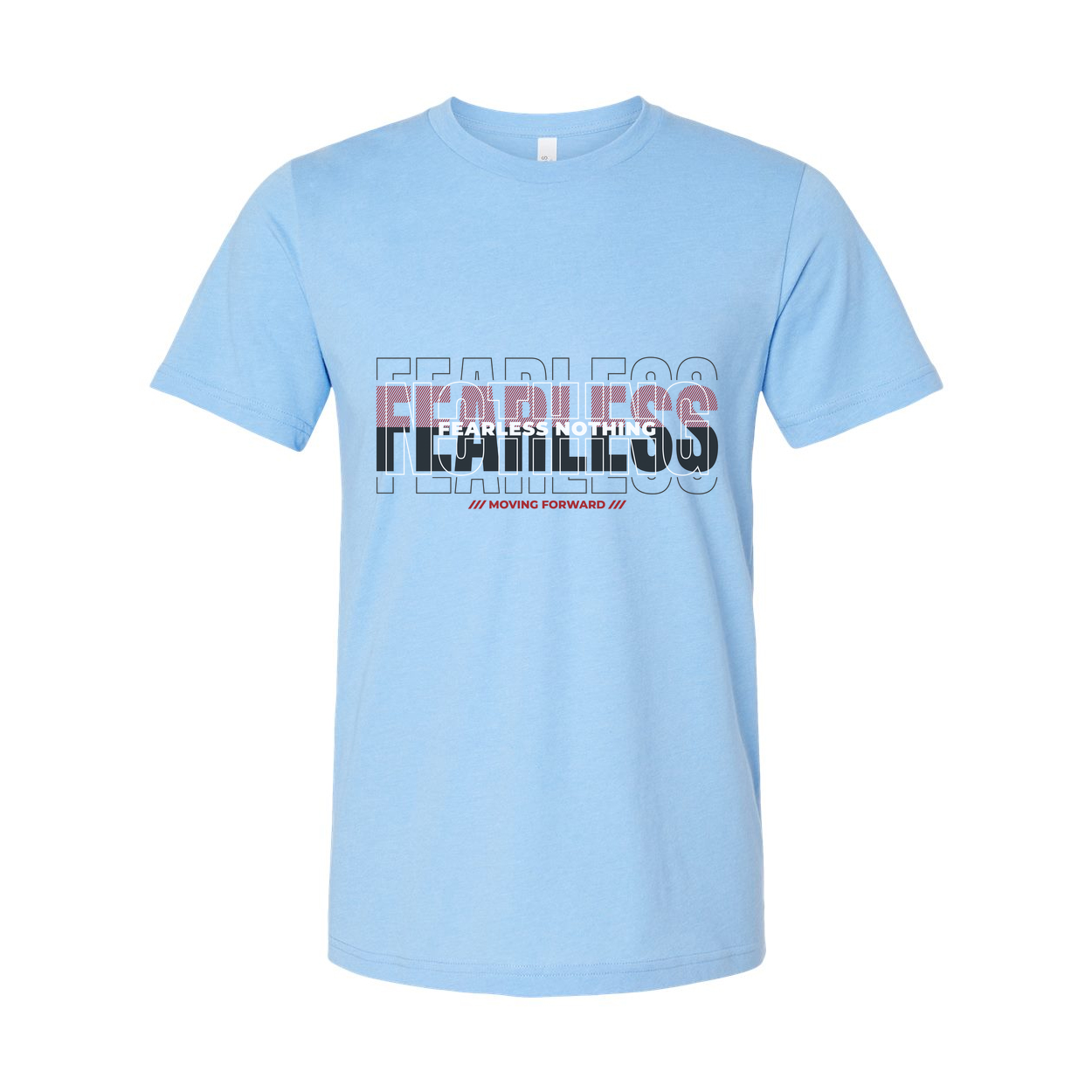Unisex Fearless Graphic T Shirt With Bold Overlaid Text Design For Workout And Streetwear