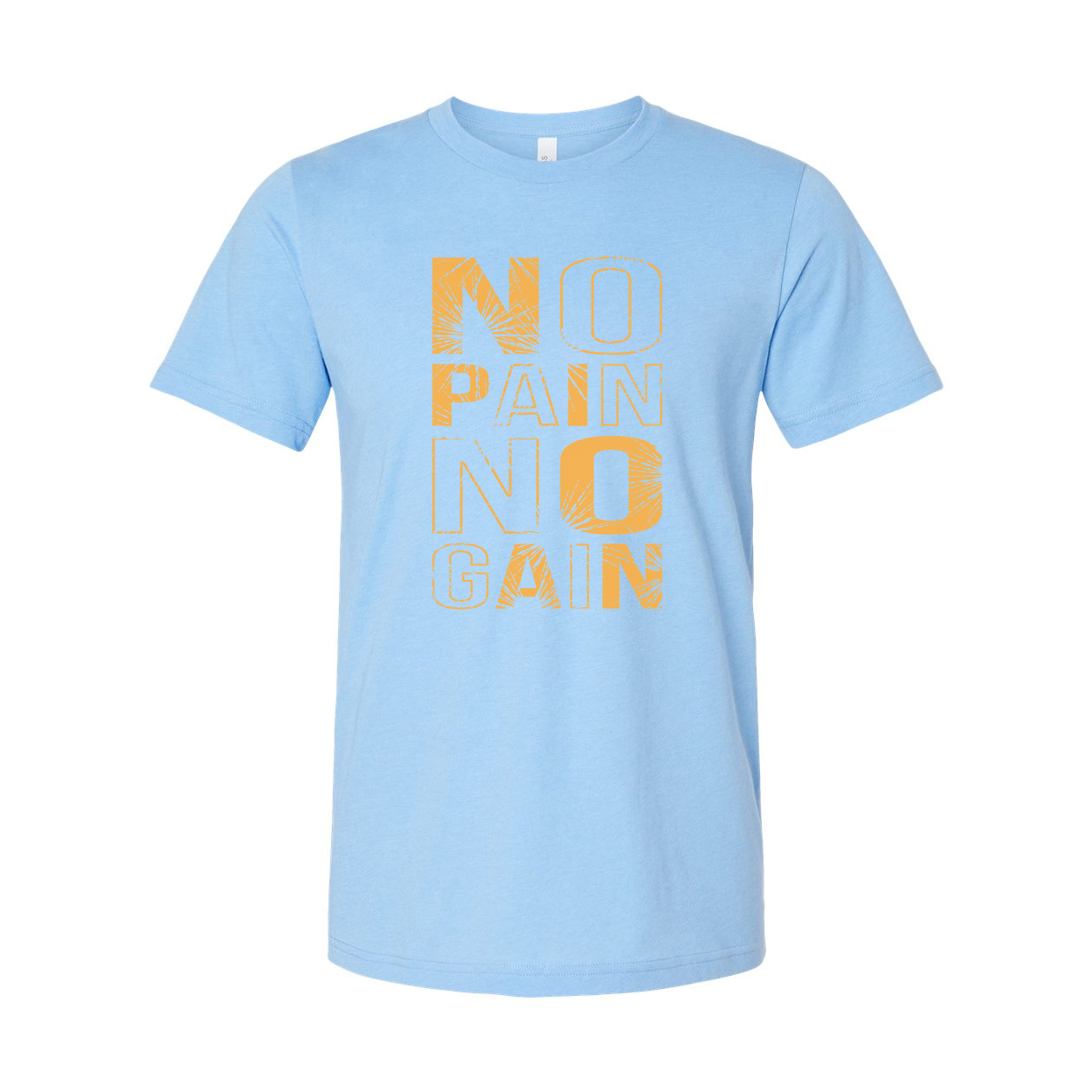 No Pain No Gain Unisex Athletic Tee With Bold Orange Slogan For Gym Workouts Training