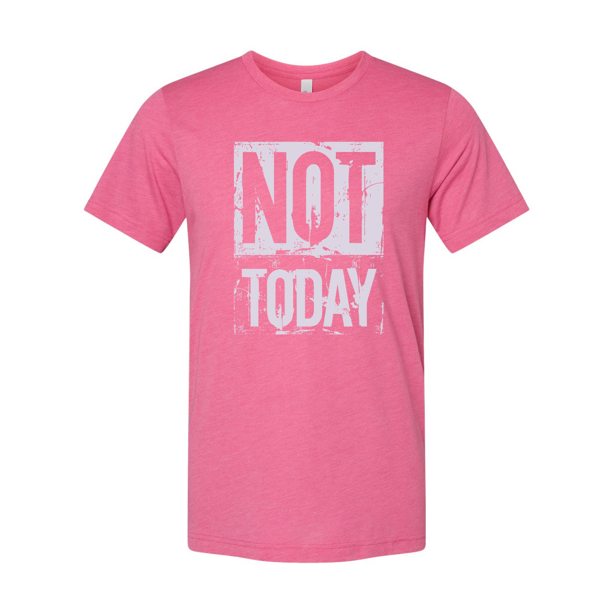 Not Today Graphic White Unisex T Shirt With Light Blue Distressed Square Print Tee