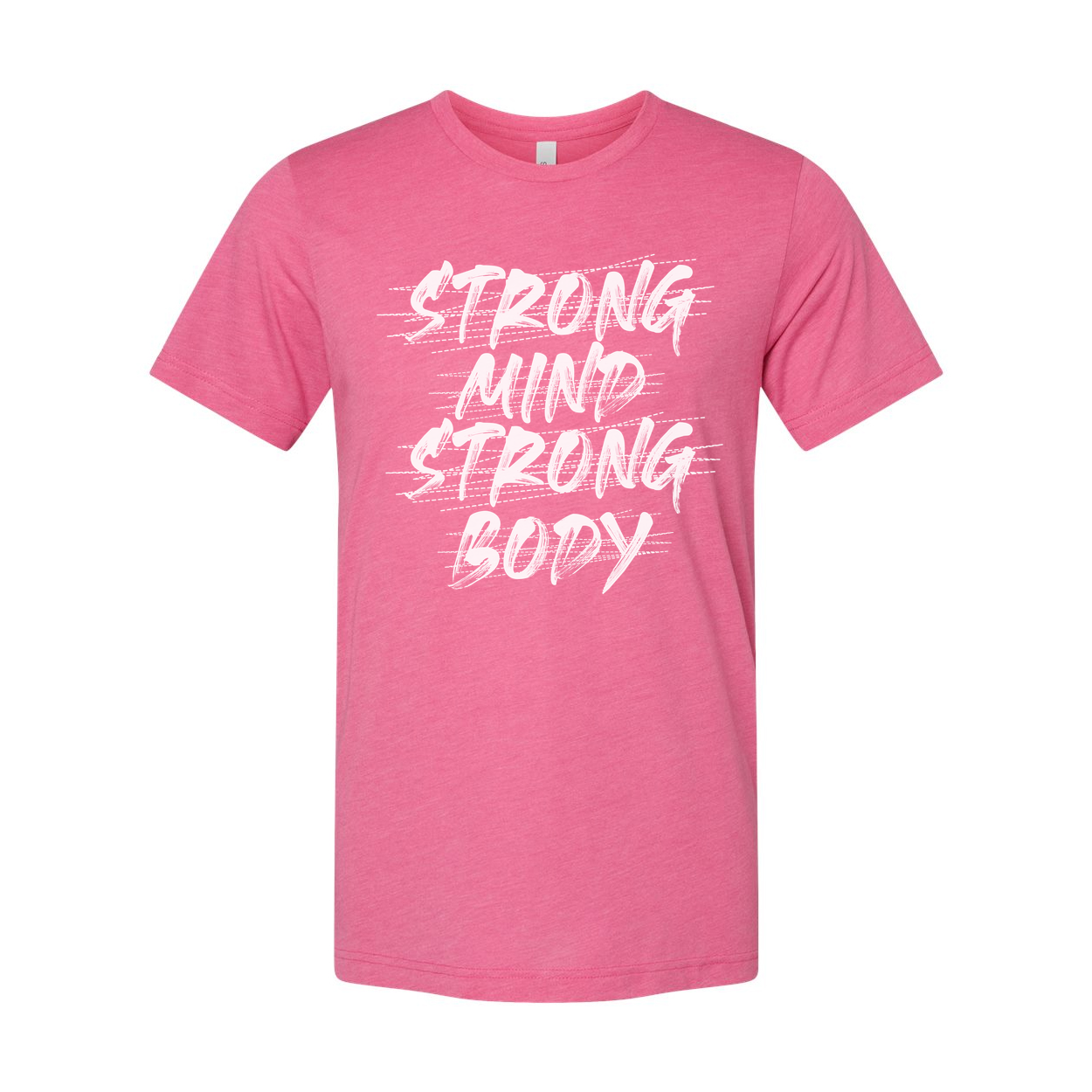 Premium Cotton White Unisex Graphic T Shirt With Strong Mind Strong Body Design Print
