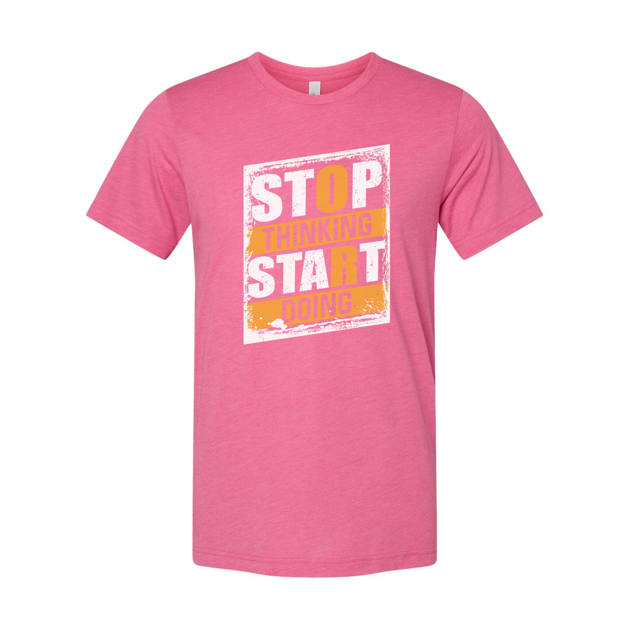 Stop Thinking Start Doing Graphic T Shirt Unisex White Cotton Short Sleeve Tee With Relaxed Fit