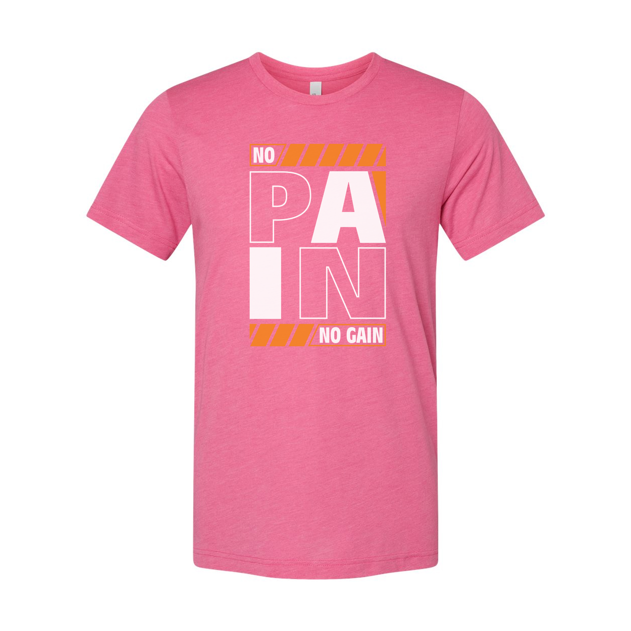 Pain No Gain Graphic T Shirt Unisex White Short Sleeve Tee With Bold Design And Comfortable Cotton