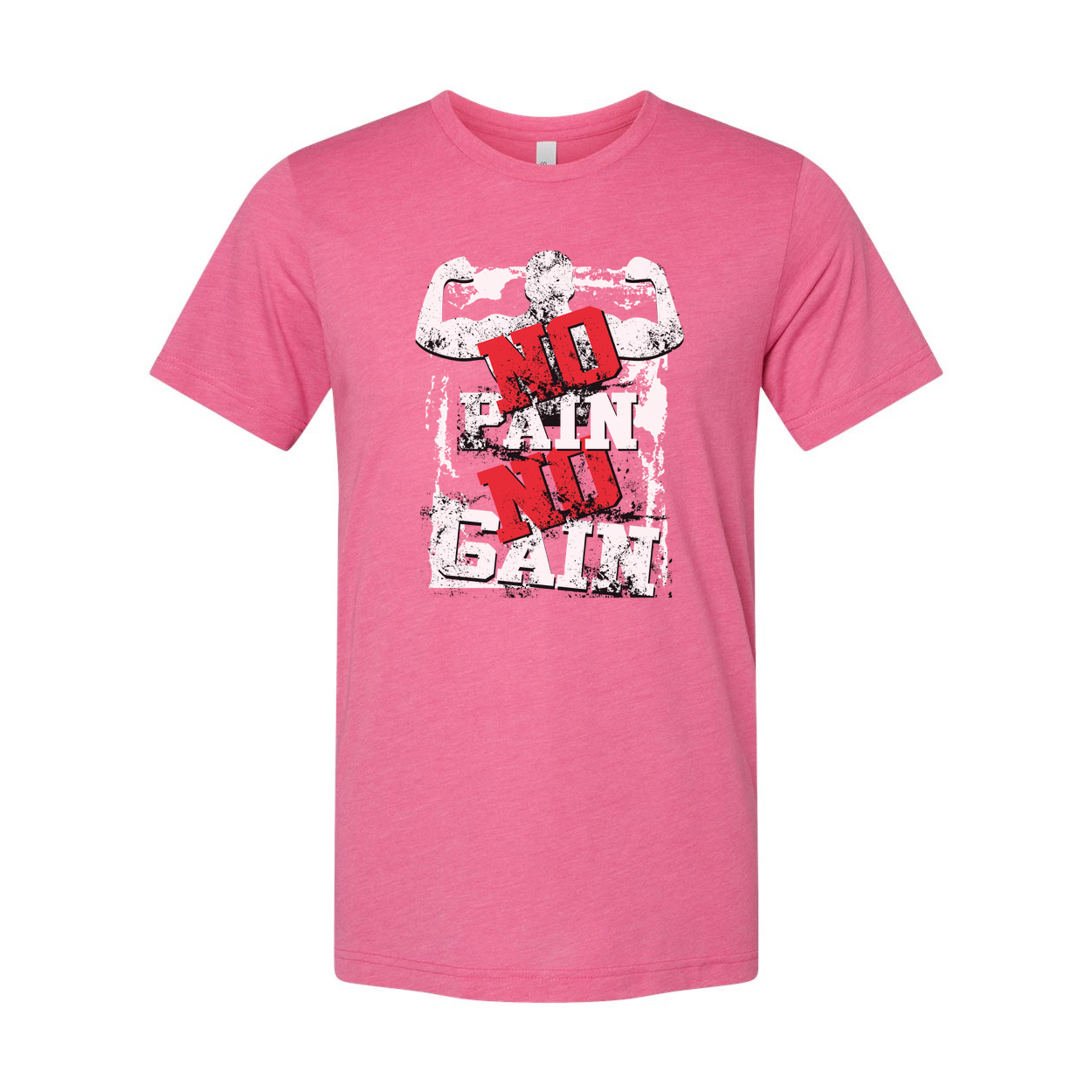Unisex No Pain No Gain Graphic T Shirt White Cotton Short Sleeve Tee For Men And Women Breathable Relaxed Fit