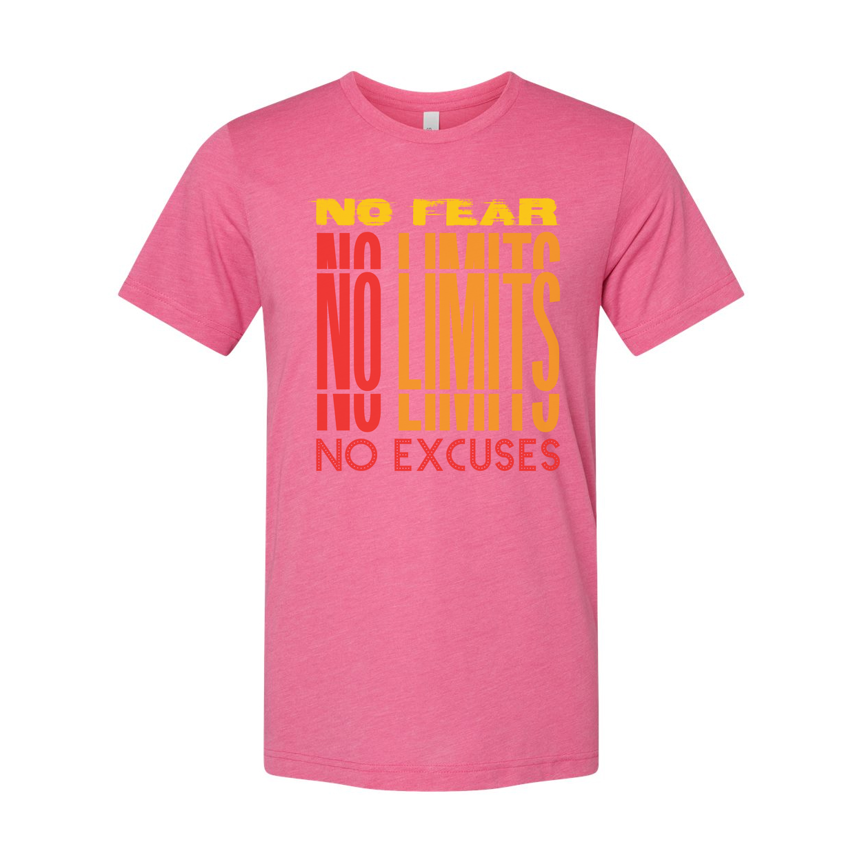 Unisex Short Sleeve Graphic T Shirt With No Fear No Limits No Excuses Everyday Wear