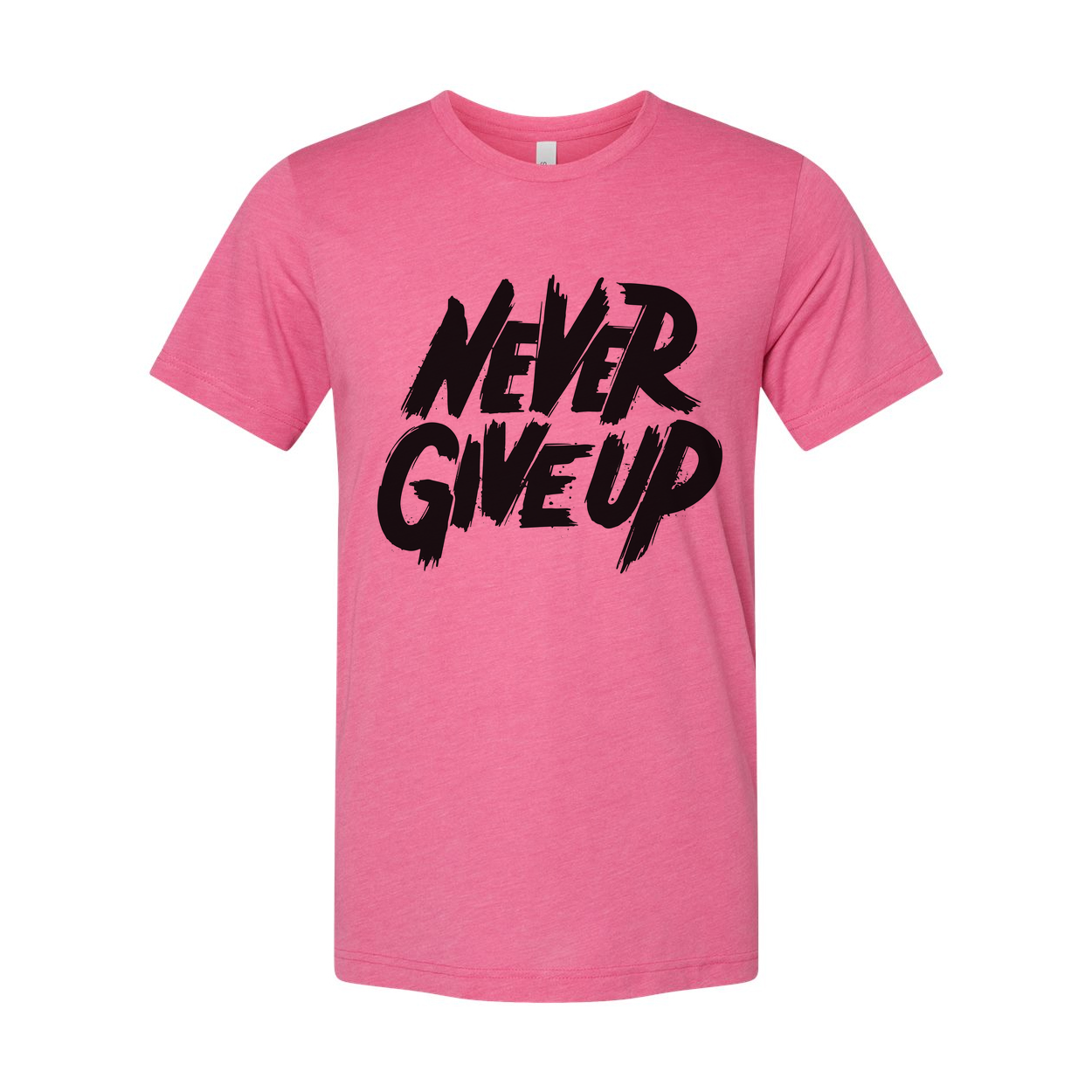 Never Give Up Graphic T Shirt For Unisex Adults White Cotton Short Sleeve Everyday Wear