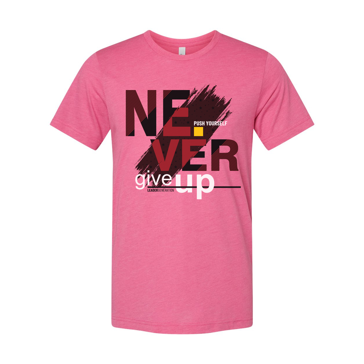 Never Give Up Graphic T Shirt Unisex White Cotton Tee With Bold Red Black Design