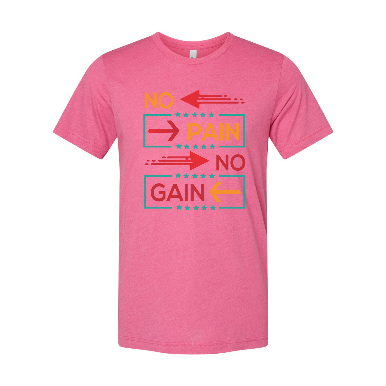 Unisex No Pain No Gain Graphic T Shirt White Short Sleeve Workout Tee For Fitness Enthusiasts