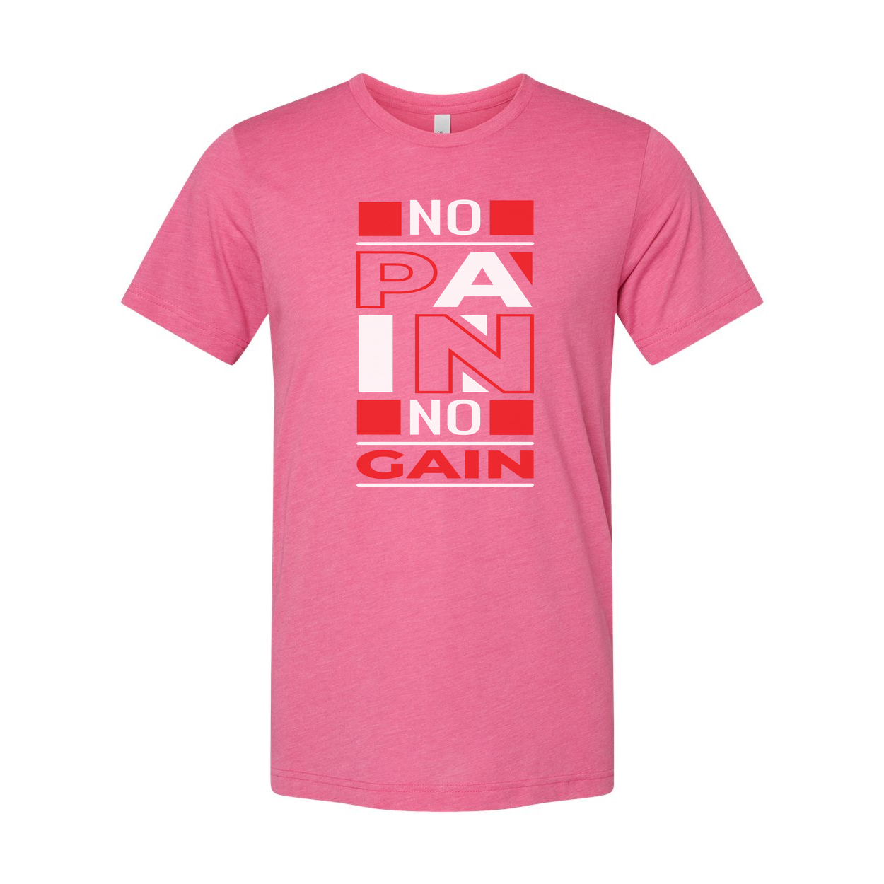No Pain No Gain Graphic T Shirt Unisex White Cotton Short Sleeve For Active Lifestyles