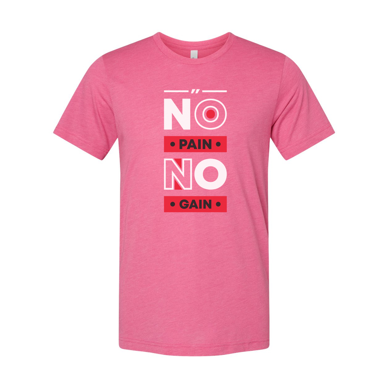 No Pain No Gain Graphic Tee For Men And Women Unisex White Short Sleeve Cotton Shirt