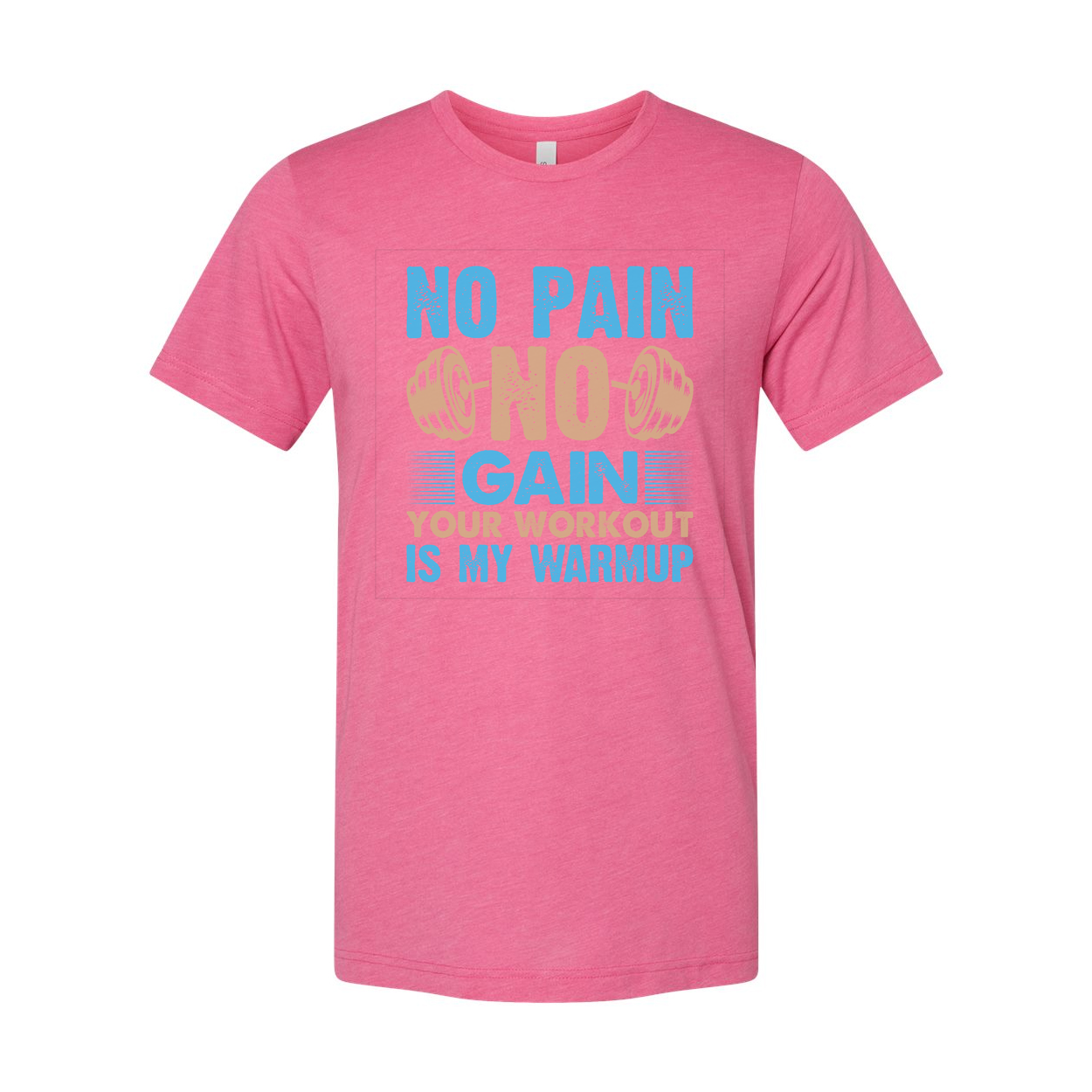 No Pain No Gain Unisex Workout T Shirt With Dumbbell Graphic Vintage Style Soft Cotton Material