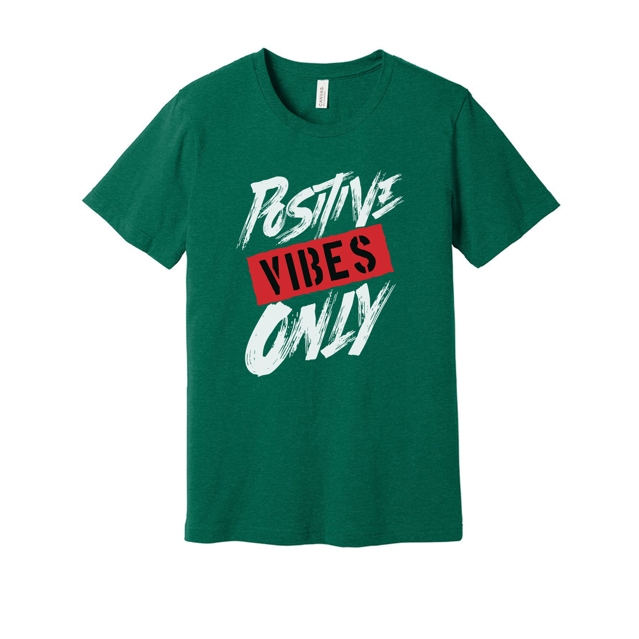 Positive Vibes Only Unisex Graphic T Shirt White Short Sleeve Cotton Everyday Wear