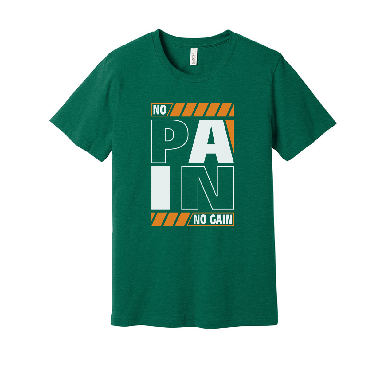 Pain No Gain Graphic T Shirt Unisex White Short Sleeve Tee With Bold Design And Comfortable Cotton
