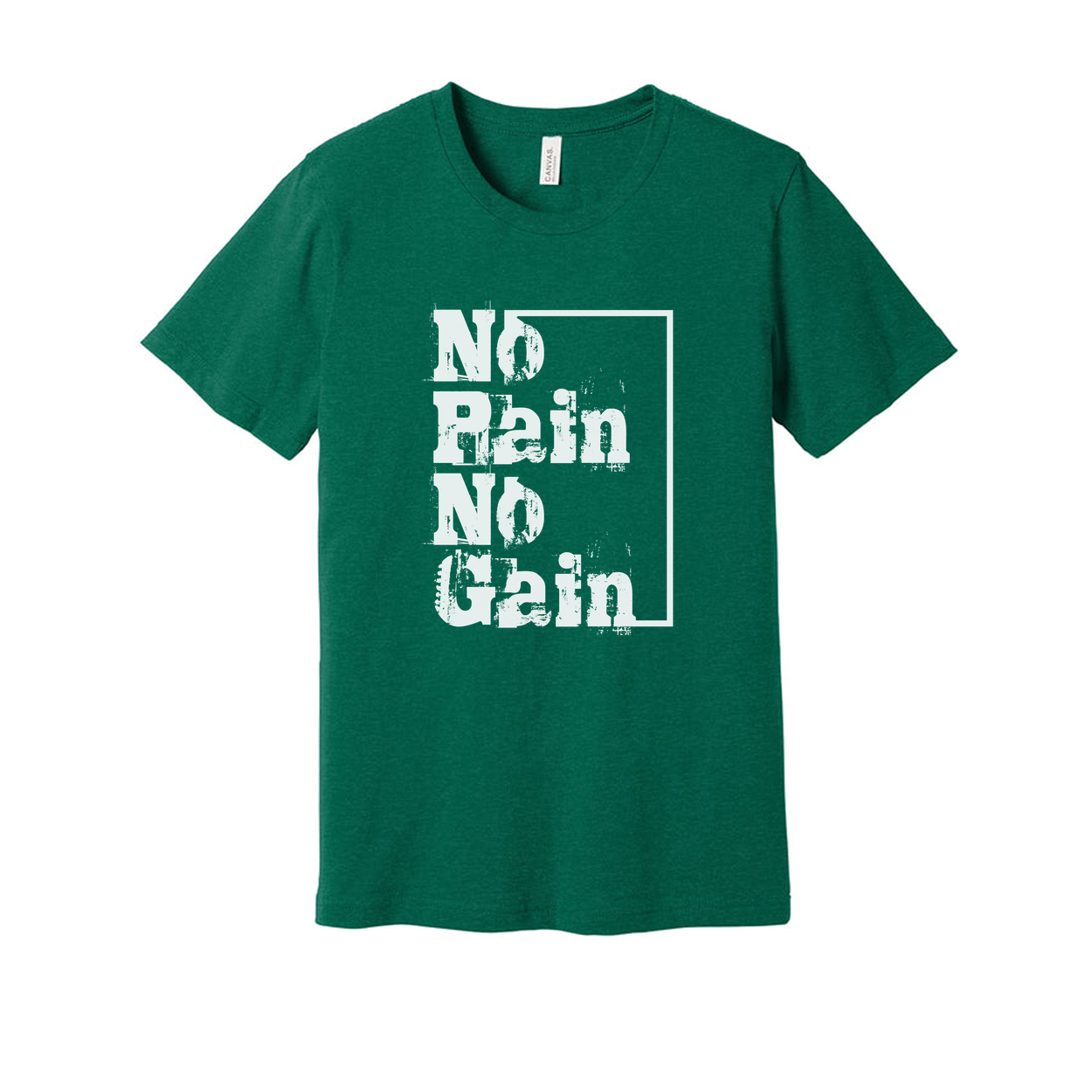 White Unisex Cotton Short Sleeve T Shirt With No Pain No Gain Distressed Graphic