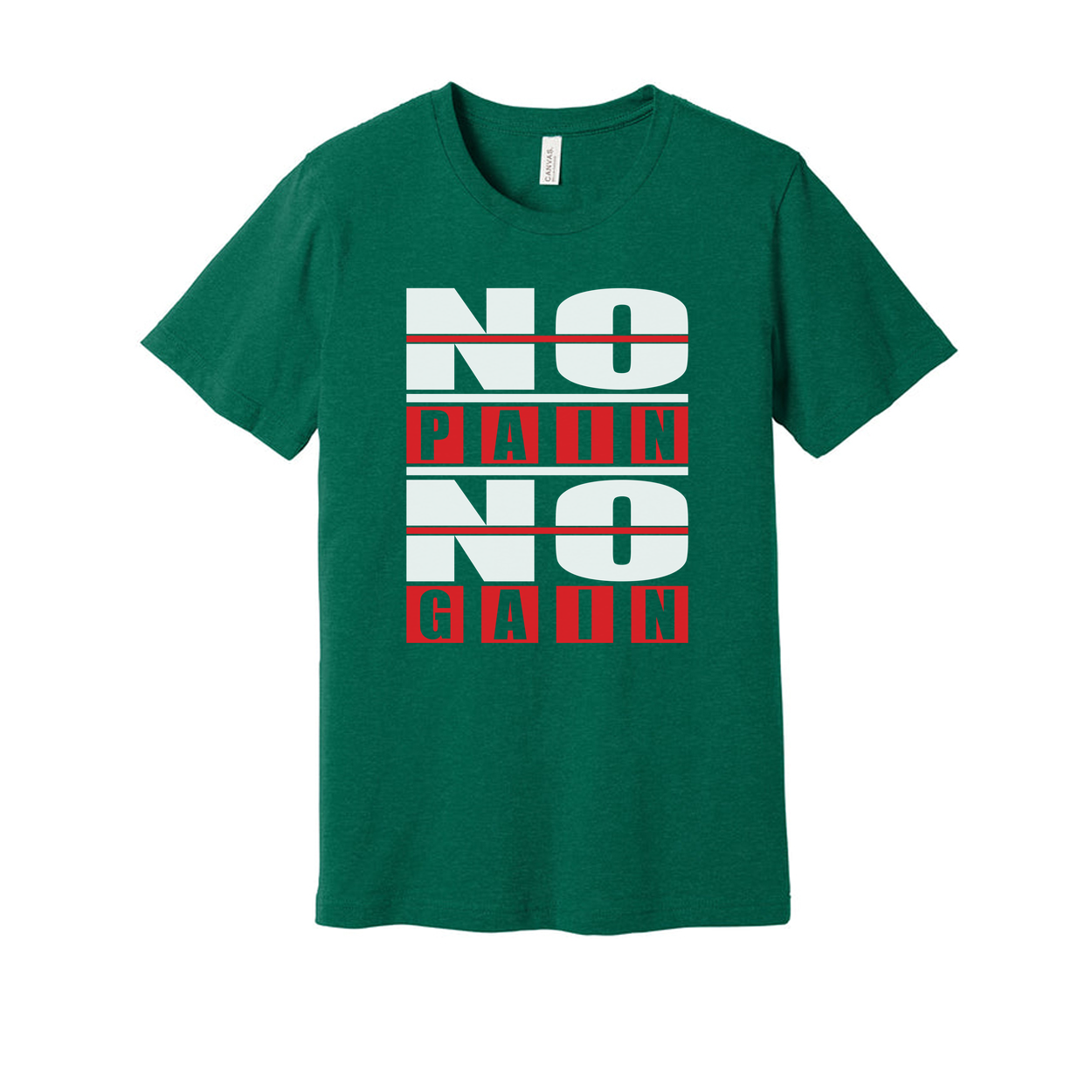No Pain No Gain Unisex Graphic T Shirt Short Sleeve White Cotton Tee For Workout And Training