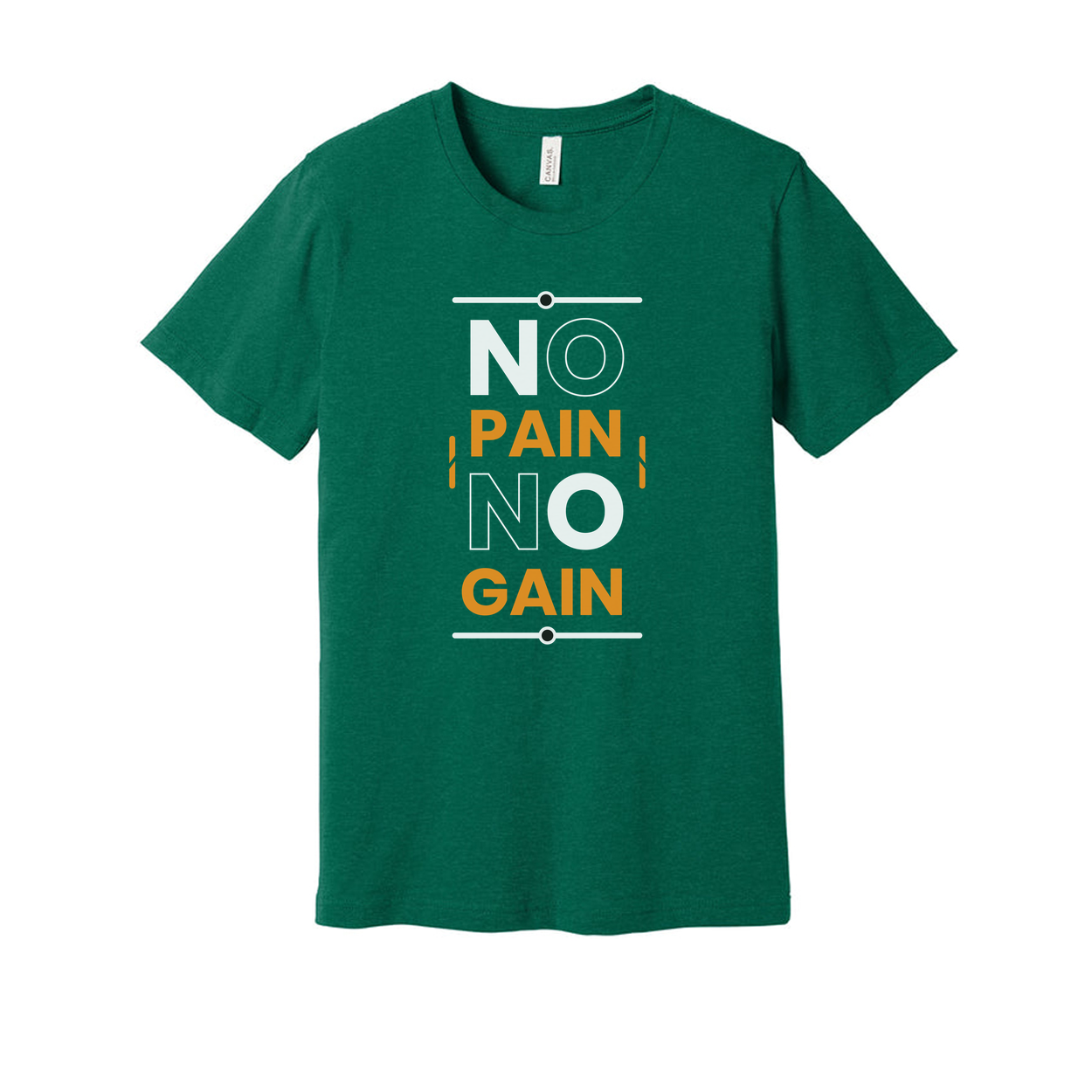 No Pain No Gain Graphic Tee For Unisex Short Sleeve Cotton T Shirt With Bold Orange Text And Minimalist Designs