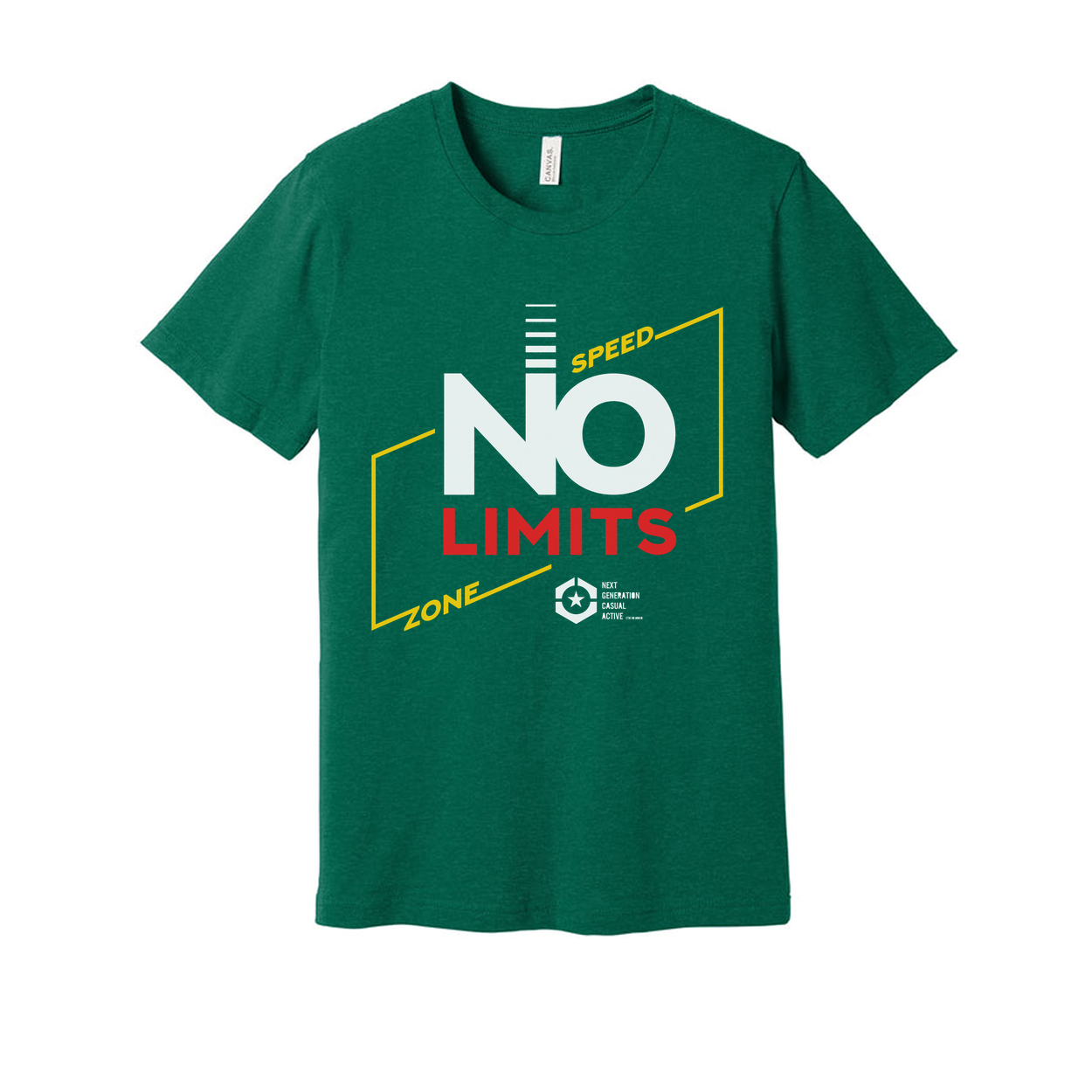 No Limits Graphic Tee For Unisex White Short Sleeve With Speed Zone Design Collection