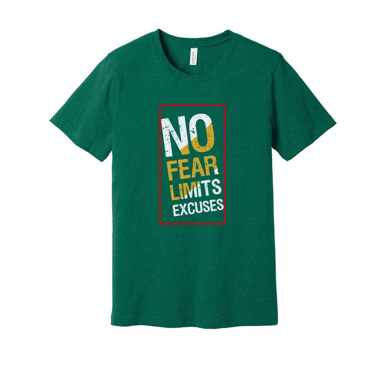 Unisex No Fear Limits Excuses Graphic T Shirt For Workouts And Fitness Apparel Collection