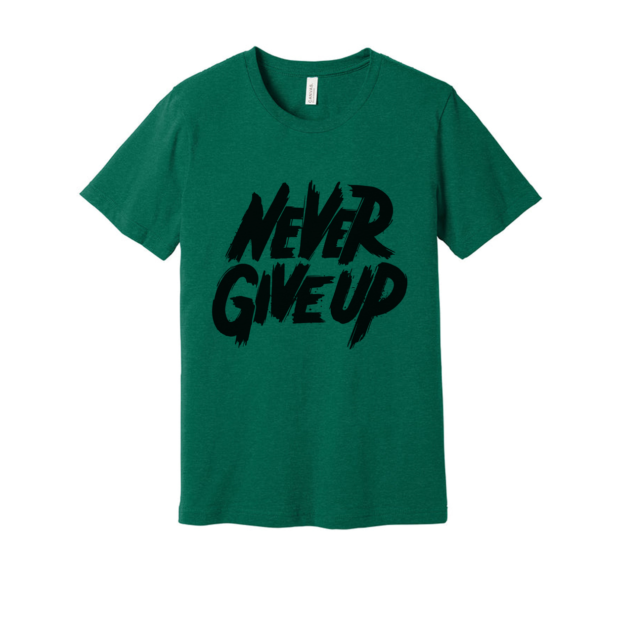 Never Give Up Graphic T Shirt For Unisex Adults White Cotton Short Sleeve Everyday Wear