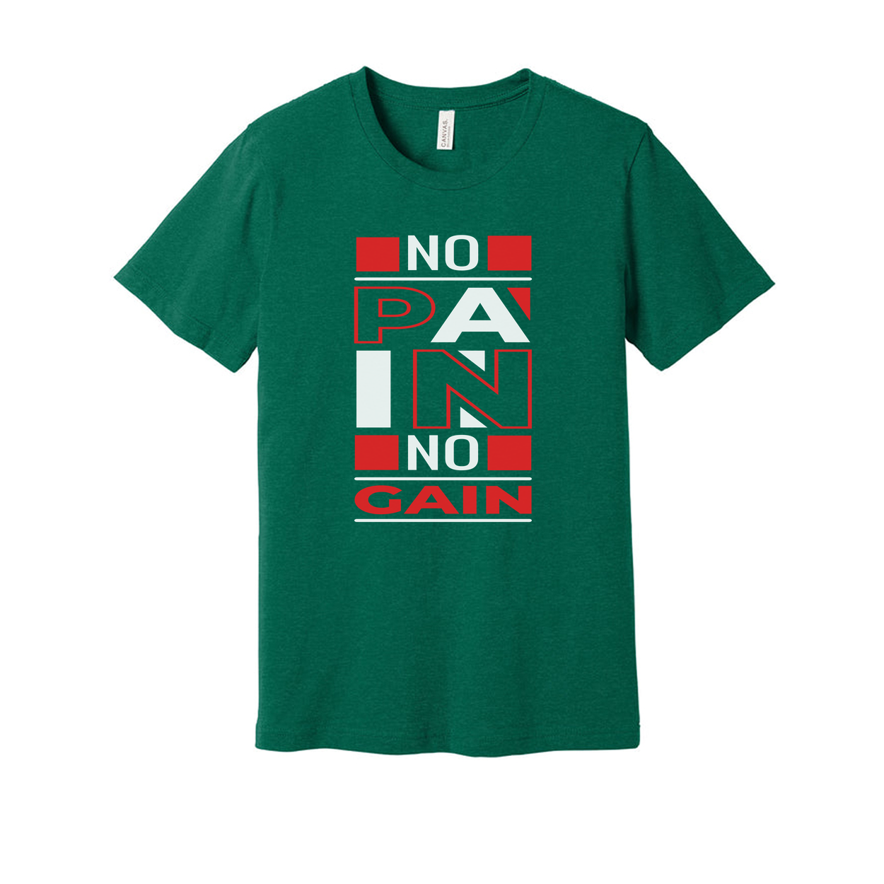 No Pain No Gain Graphic T Shirt Unisex White Cotton Short Sleeve For Active Lifestyles