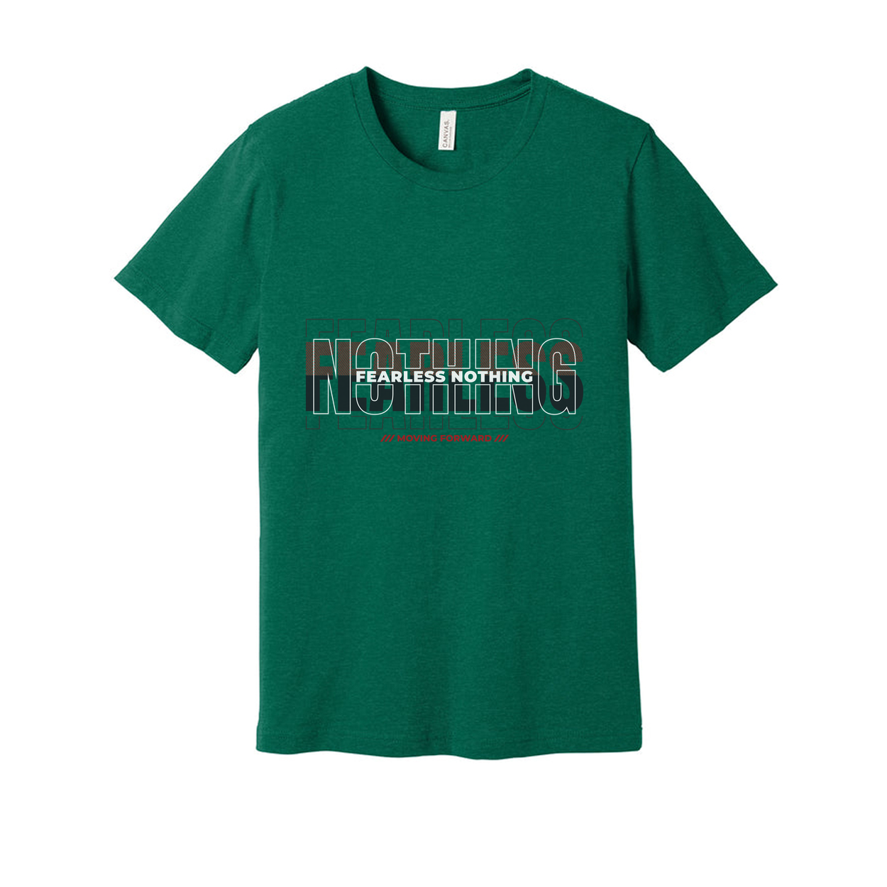 Unisex Fearless Graphic T Shirt With Bold Overlaid Text Design For Workout And Streetwear