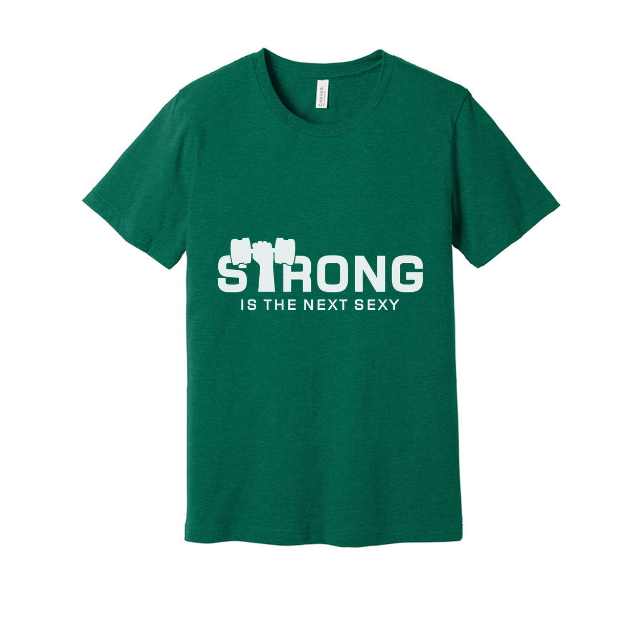 Strong Is The Next Sexy Unisex White Cotton Short Sleeve Graphic Tee For Fitness