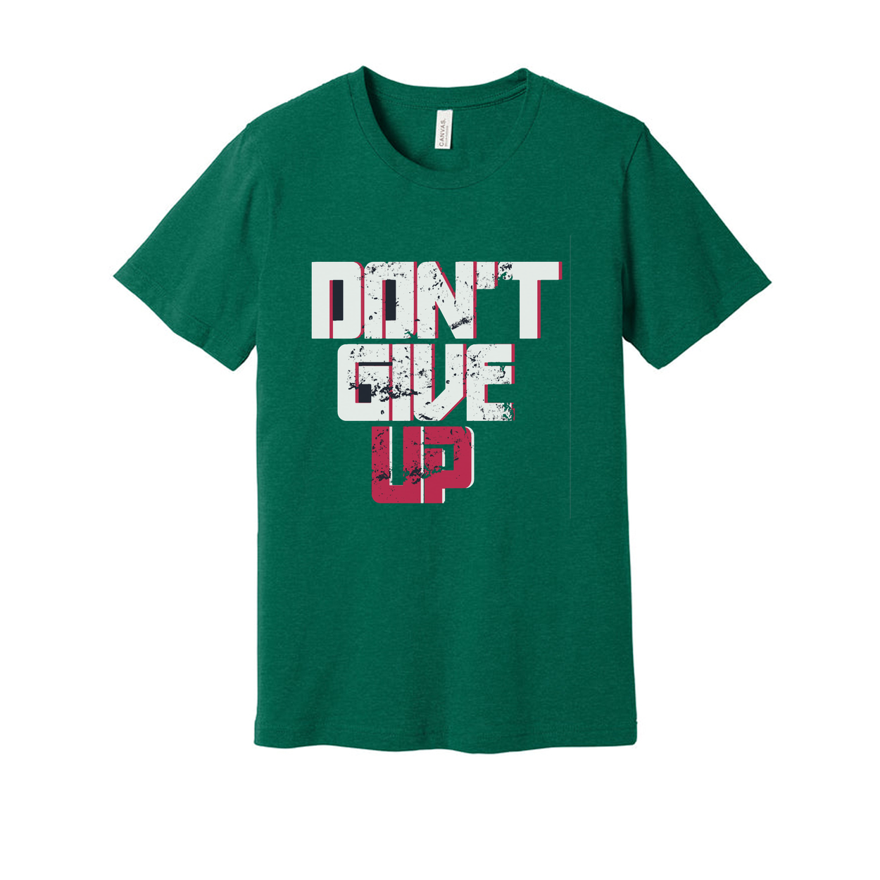 Don't Give Up Graphic T Shirt Unisex White Short Sleeve With Pink And Black Design