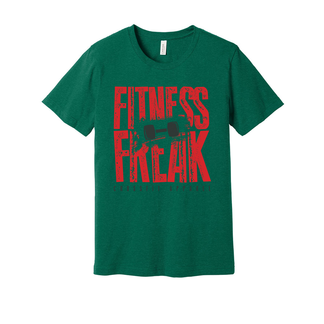 Fitness Freak Unisex Graphic Tee With Barbell Illustration For Crossfit Enthusiasts