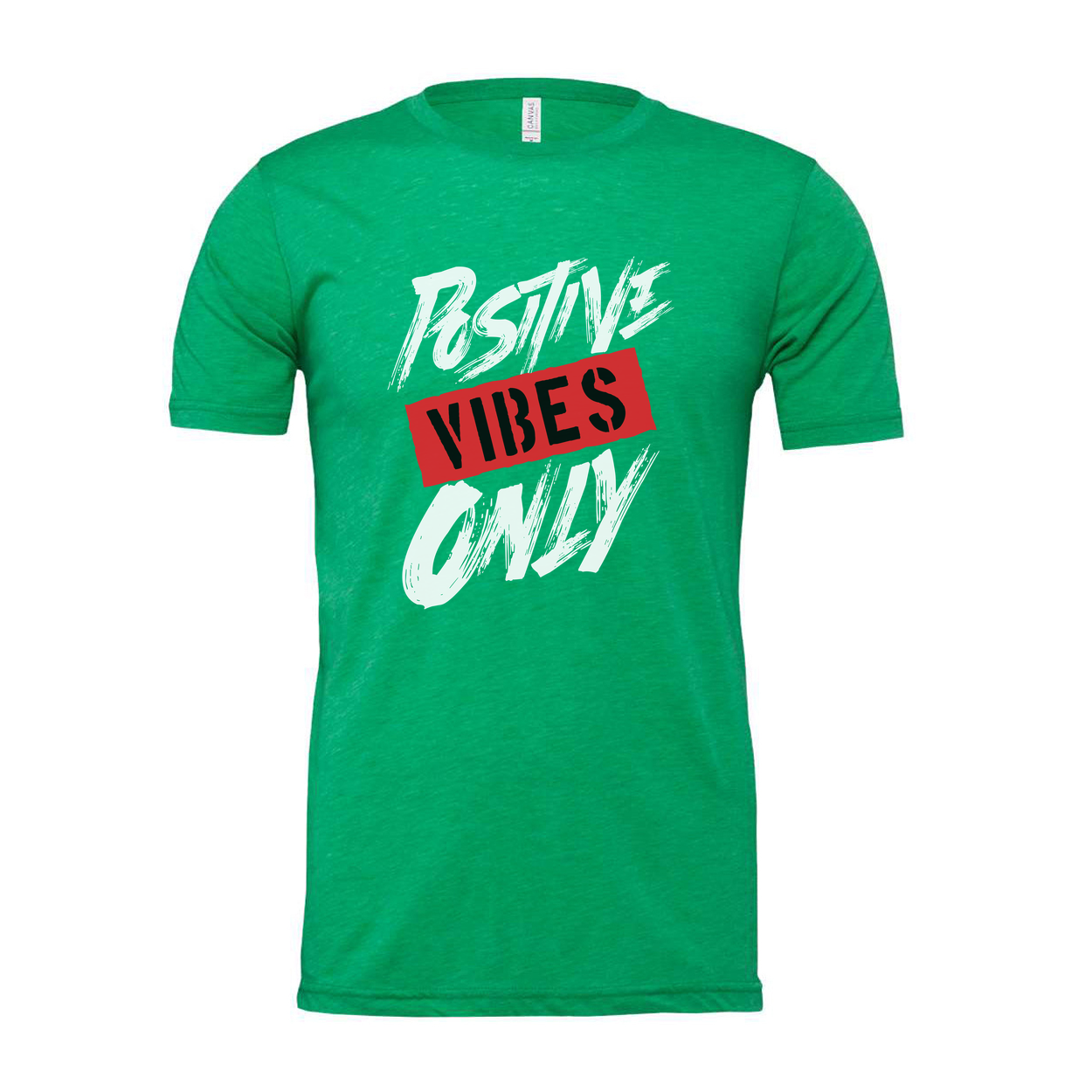 Positive Vibes Only Unisex Graphic T Shirt White Short Sleeve Cotton Everyday Wear