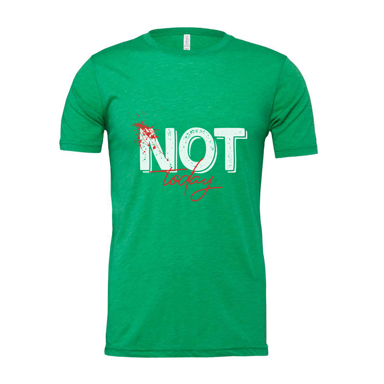 Unisex Not Today Graphic White T Shirt With Red Paint Splatter Print For Casual Fitness Wear