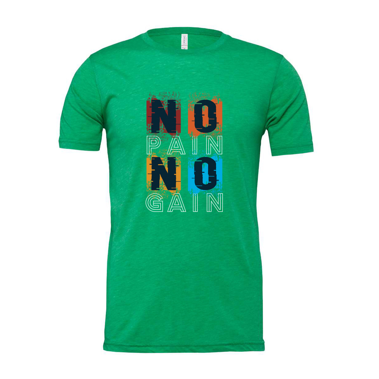 No Pain No Gain Color Block Graphic T Shirt For Unisex Short Sleeve Casual Wear Everyday