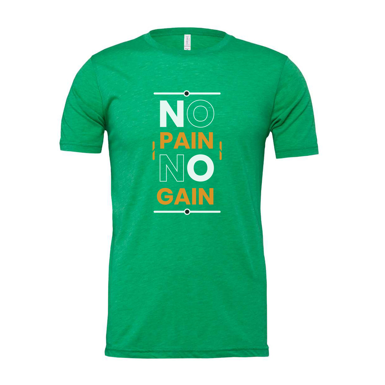 No Pain No Gain Graphic Tee For Unisex Short Sleeve Cotton T Shirt With Bold Orange Text And Minimalist Designs