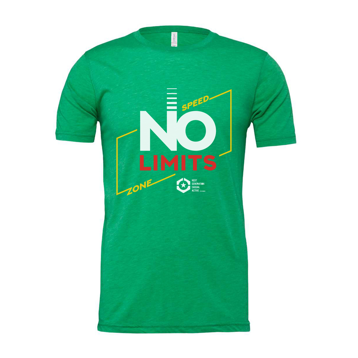 No Limits Graphic Tee For Unisex White Short Sleeve With Speed Zone Design Collection