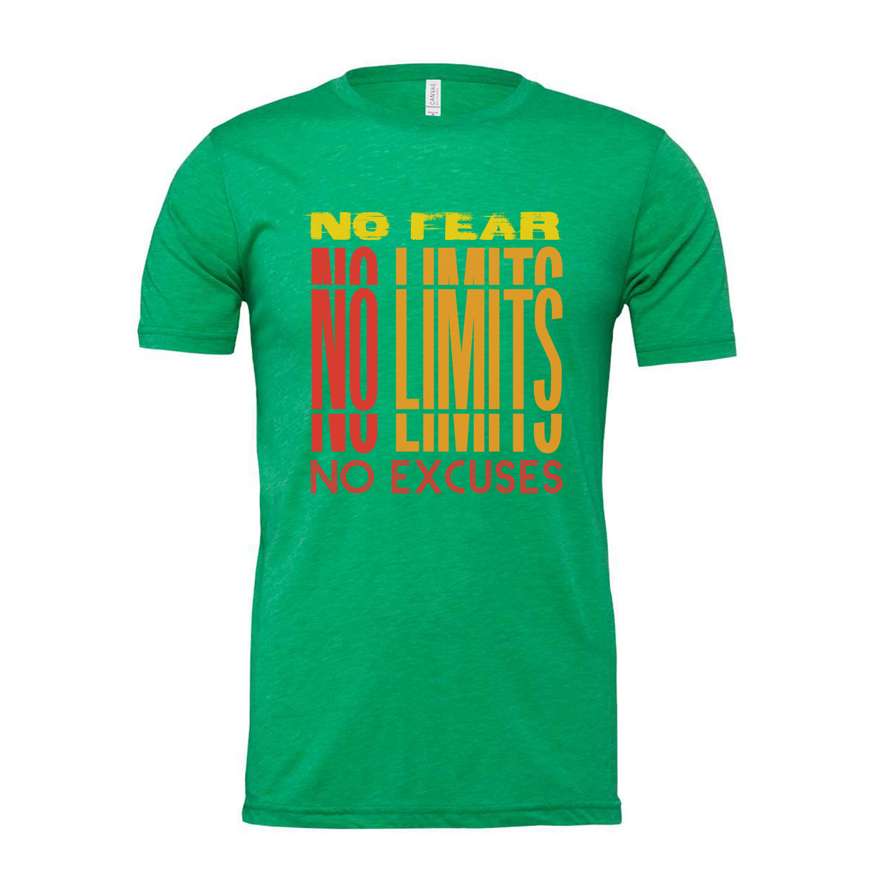 Unisex Short Sleeve Graphic T Shirt With No Fear No Limits No Excuses Everyday Wear