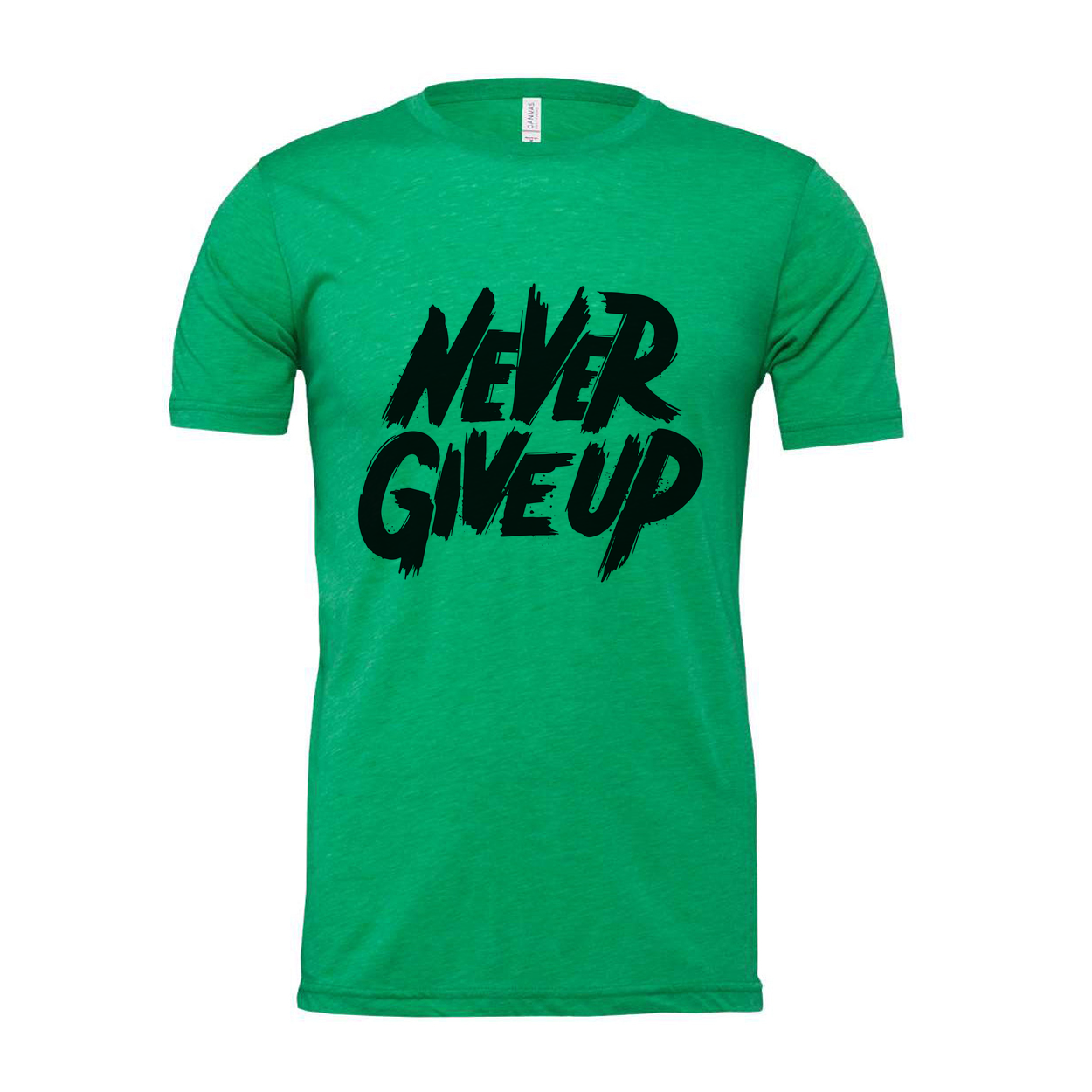 Never Give Up Graphic T Shirt For Unisex Adults White Cotton Short Sleeve Everyday Wear