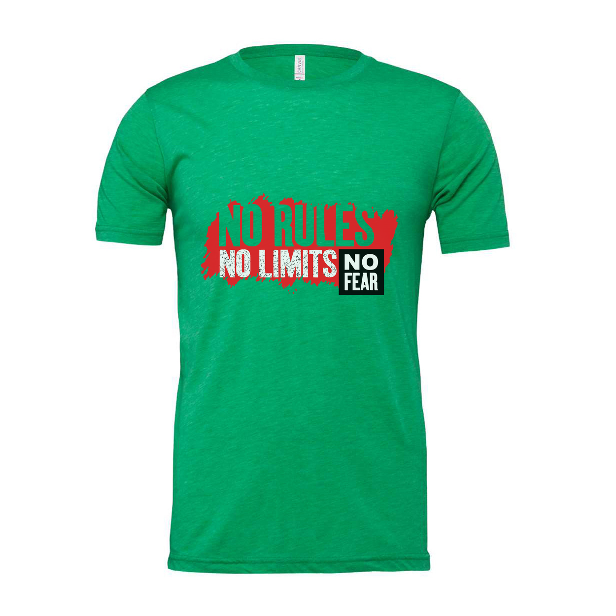 No Rules No Limits No Fear Graphic Tee For Unisex Short Sleeve Cotton T Shirt With Bold Red Print