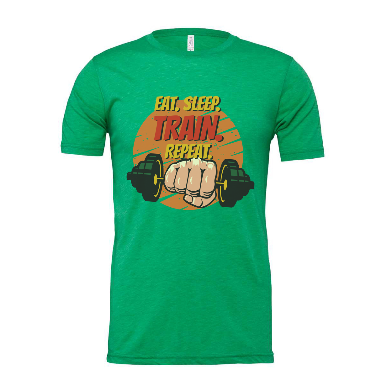 Eat Sleep Train Repeat Unisex Fitness Graphic T Shirt For Gym And Workout Cotton Short Sleeve