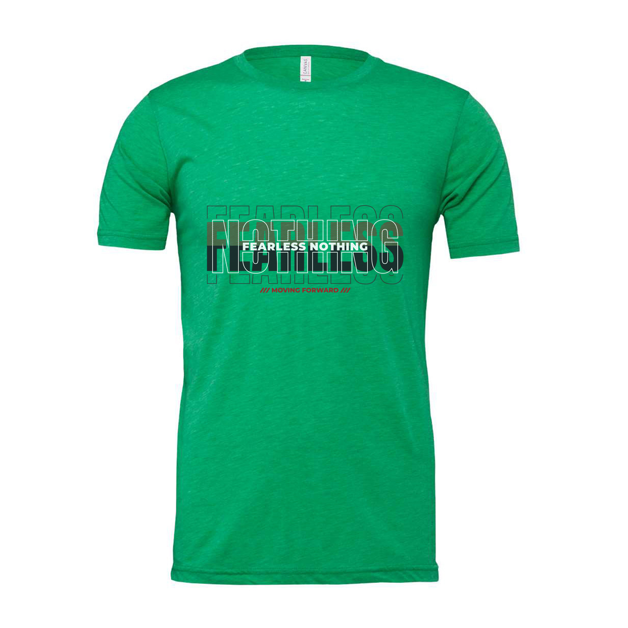Unisex Fearless Graphic T Shirt With Bold Overlaid Text Design For Workout And Streetwear