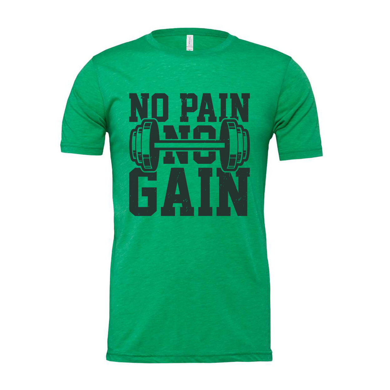 No Pain No Gain Unisex Weightlifting Graphic T Shirt With Barbell Design For Gym Enthusiasts